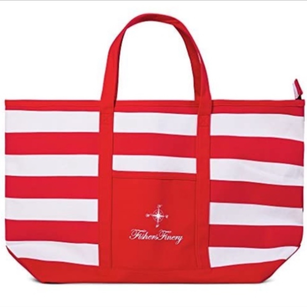 NEW Heavy Duty Zippered Beach Bag Travel Tote Weekender Bag Red Med